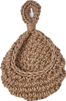 Produktbild von Obst- und Gemüsekörbe zum Aufhängen an der Wand, handgewebter Obst- oder Gemüsekorb aus Jute in Tropfenform, hängender Aufbewahrungskorb für die Küche (Höhe 14 cm, Breite 13 cm)
