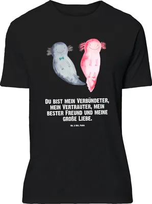 Produktbild von Mr. & Mrs. Panda Größe M T-Shirt Axolotl Freundin - Schwarz - Geschenk, Valentinstag, mit Spruch, Herren, Tshirt, Lurch, Liebe, Shirt