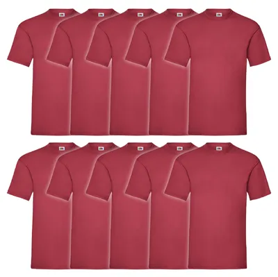 Produktbild von 10er Pack Fruit of the Loom Valueweight T-Shirt Farbe: dunkelrot Größe: L