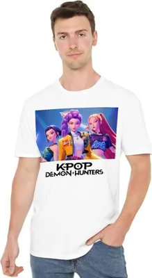 Produktbild von K-Pop Demon Hunters - T-Shirt für Herren/Damen Uni TV20267 (XL) (Weiß)