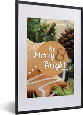 Produktbild von MuchoWow® MuchoWow® Gerahmtes Poster Sei fröhlich und heiter" - Zitate - Sprichwörter 40x60 cm - Poster mit zchwarzem Bilderrahmen - Poster in Rahmen