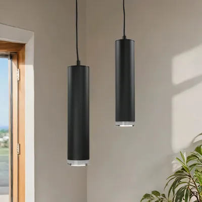 Produktbild von Hängelampe Schwarz 2 flammig Esstisch Esszimmer Pendelleuchte