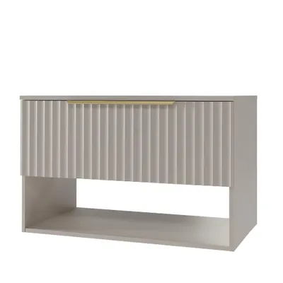 Produktbild von Waschbeckunterschrank RAVA mit Abdeckplatte Kaschmir 80 x 52 x 48 cm Softclose Badezimmerschränke mit Schublade Badmöbel Badezimmer
