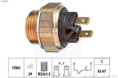 Produktbild von EPS 1.850.004 Temperaturschalter Kühlerlüfter Thermoschalter passend für PEUGEOT 505 (551A) 504 Cabriolet 504 (A, M) 304 Cabriolet (04B) 404