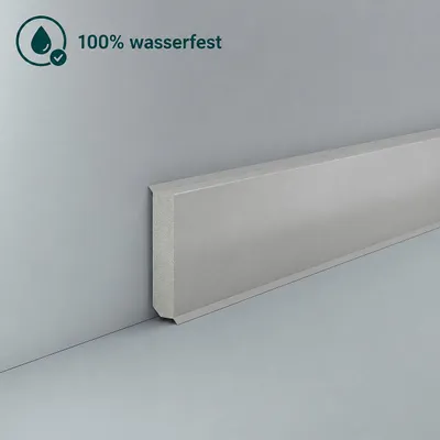 Produktbild von Sockelleiste Kunststoff 12 x 60 Hartschaum Grau PVC Dichtlippe Feuchtraum