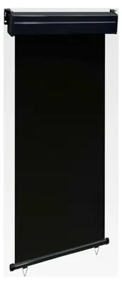 Produktbild von Balkon-Seitenmarkise 105x250 cm Schwarz, Markise für Balkon und Terrasse