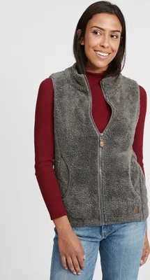 Produktbild von OXMO OXTheri Damen Weste Fleece Outdoor Weste mit Stehkragen Eingrifftaschen Reißverschluss Regular fit