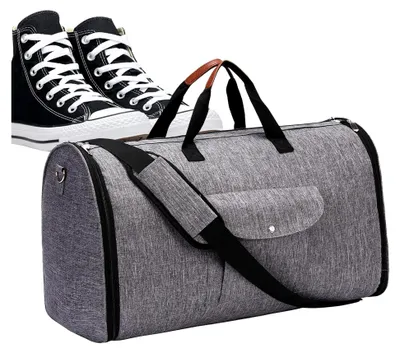 Produktbild von Umwandelbarer Kleidersack für Reisen, 2-in-1 Reisetasche, Handtasche mit Schultergurt, faltbare Canvas-Tasche