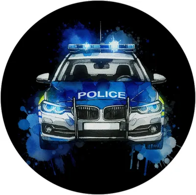 Produktbild von Polizeiauto Magnet rund