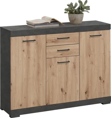 Produktbild von Kombikommode >BRISTOL 3< in Matera-Artisan Eiche - 120x89,9x34,9cm (BxHxT)