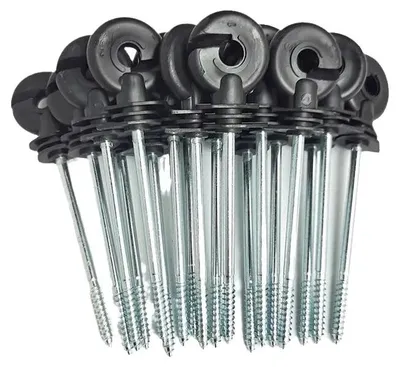 Imagen del producto de Aisladores para cercas eléctricas, material duradero, fácil instalación, paquete de 10 unidades