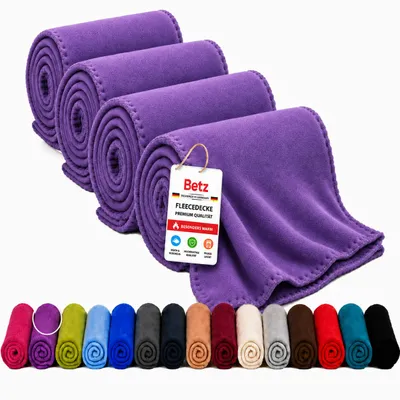 Produktbild von Betz 4 Stück Luxus Fleecedecken 130x170 cm Kuscheldecken  Farbe lila, KI-generiertes Bild