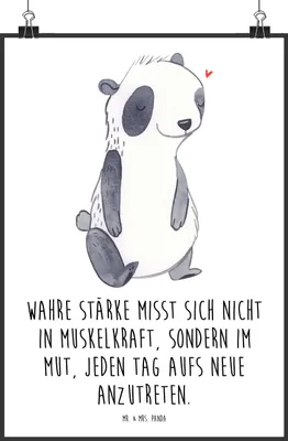 Produktbild von Mr. & Mrs. Panda Bild Panda Muskelatrophie DIN A0 - Weiß - Geschenk, Atrophie, Kunstdruck, Muskelschwund, drucke, wanddeko, Plakat, Wandbild, Spinale Muskelatrohie, SMA