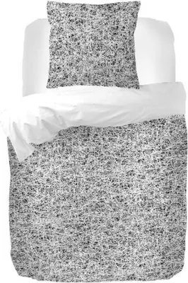 Produktbild von Baumwollbettwäsche Kiayo Farbe schwarz/weiss 155x220cm+80x80