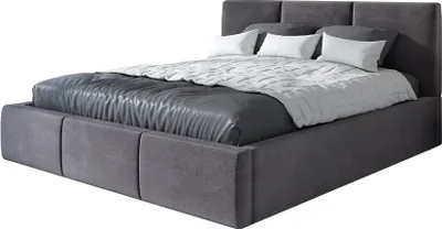 Produktbild von Polsterbett VERO 180x200 mit Matratze und Bettkasten. Farbe: Grau.