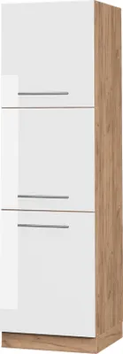 Produktbild von Vicco Herdumbauschrank Fame-Line, 60 cm, Weiß Hochglanz/Goldkraft Eiche