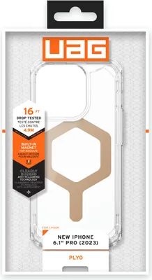 Produktbild von Uag Plyo Magsafe Etui Für Iphone 15 Pro - Klar Gold