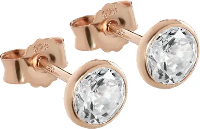 Produktbild von 1 Paar 5,3mm Ohrstecker 925 Sterling Silber Rosegold Vergoldet Zirkonia Ohrringe