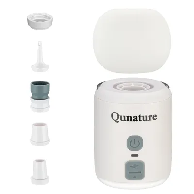 Obrázok produktu pre Qunature 1600mAh Mini čerpadlo 4,5 kPa Nabíjateľné elektrické vzduchové čerpadlo Camping, biele, s hríbovým tienidlom
