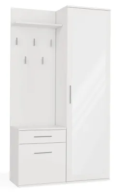 Zdjęcie produktu dla Topeshop GAR DUO BIEL, Biały, 2 drzw., Drzwi na zawiasach, 5 pół., 1 szuf.