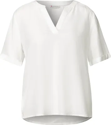 Produktbild von Street One QR Splitneck blouse w turn-up off white 36