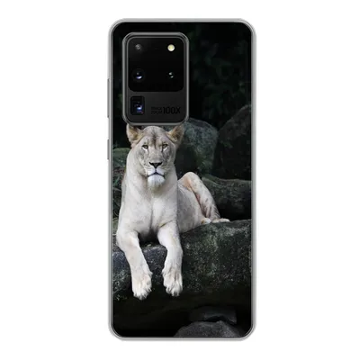 Produktbild von MuchoWow® Handyhülle Schutzhülle Hülle für Samsung Galaxy S20 Ultra Löwe - Wilde Tiere - Porträt Silikon Softcase Handy Hülle - Karteninhaber