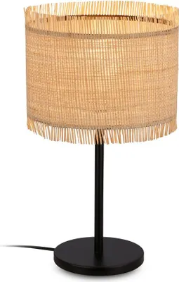 Produktbild von Tischlampe Tischleuchte Wohnzimmer Schlafzimmer Kabelschalter Strohschirm Boho