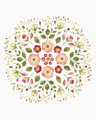 Produktbild von Zuty - Malen nach Zahlen - BLUMIGES MANDALA, 40x50 cm, mit Keilrahmen (bereits gespannt)