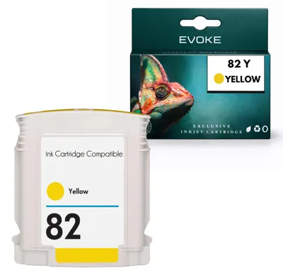 Image de Cartouche d'encre Evoke, compatible avec l'imprimante HP 82 Y C4913A, couleur jaune, 69 ml, compatible avec les modèles DesignJet 500, 500ps, 800, 800p, 815, 820, Image générée par une IA