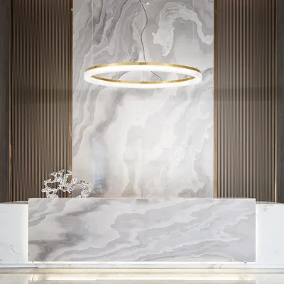 Obrázok produktu pre Moderný závesný luster Crown Metal Brass Led 42W 3000K Ip20