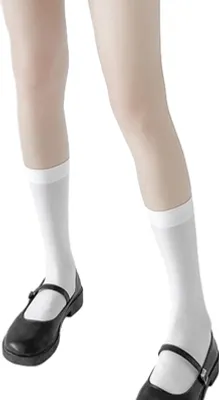 Produktbild von 1 Paar lange Damensocken, Lolita, einfarbig, Wadensocken passend zum Rock über dem Knie, hohe Elastizität, japanischer College-Stil, Mittelrohrsocken, Cosplay-Kleidung