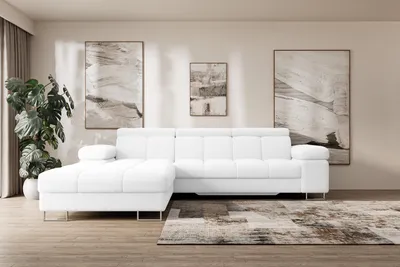 Produktbild von ALTDECOR Ecksofa mit Schlaffunktion und Bettkasten - COMA L - 271x203x79 - Schwarz Corner Sofa Eckcouch Couch L-Form, links/rechts angeordnet, Schlafcouch Ausziehbar Wohnlandschaft
