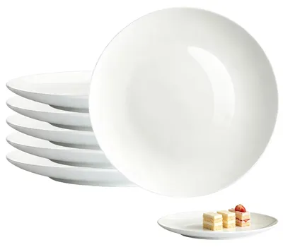 6er-Set Dessertteller 18 cm Melamin weiß unzerbrechlich spülmaschinenfest