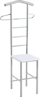 Produktbild von Herrendiener Stummer Diener Kleiderständer JIVO, in weiß alufarben,121 cm, Garderobe mit Hosenbügel