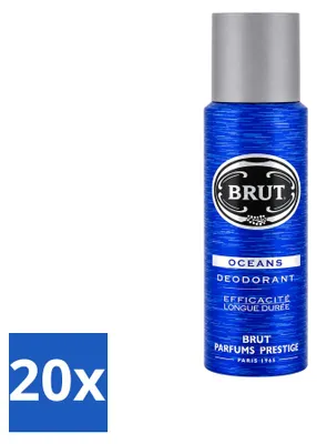 Productafbeelding van 20 x Brut Oceans Deodorant Spray - 200 ml - Voordeelverpakking - 20 stuks