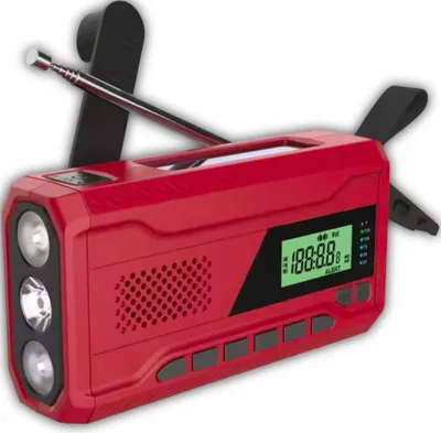 Obrázok produktu pre Prenosná solárna rádio-baterka, powerbanka do kuchyne a na stavenisko, 4500 mAh dynamo