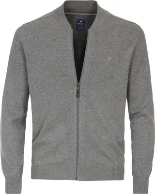 Produktbild von REDMOND Casual Herren Strickjacke Langarm College Regular-Fit Grau XL