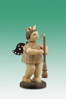 Produktbild von Holzfigur Musikantenengel mit Altoboe natur ohne Krone Höhe 6,5cm NEU