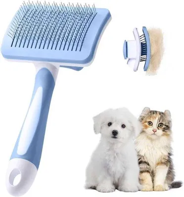 Produktbild von Famanu Selbstreinigende Bürste für Hunde und Katzen - Blau