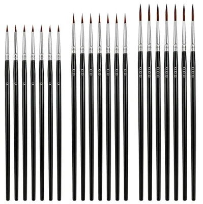 Produktbild von Feine Detail-Pinsel - Set mit 42 Stück in den Größen 000, 00 und 0 - für Acryl- und Aquarellmalerei