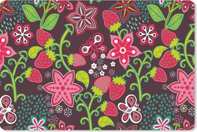 Produktbild von MuchoWow® Schreibtischunterlage Mädchen - Obst - Blumen - Muster - Mädchen - Kinder - Kind - Kind 60x40 cm - XXL Mauspad - Großes Mauspad