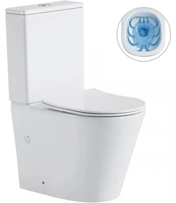 Produktbild von CERANO Carlito Kombi-WC Rimless mit Slim WC-Sitz Abgang unten/hinten weiß glänzend