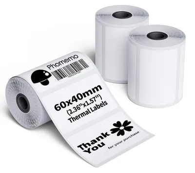 Productafbeelding van Phomemo, 3 rollen zelfklevende etiketten voor M110/M220, 60x40mm, 540 stuks
