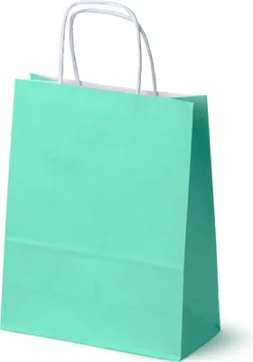 Zdjęcie produktu dla Pastelowe zielone torebki papierowe 18×8×22,5 cm – 25 szt. torebki na prezenty i zakupy