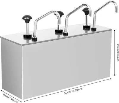 Produktbild von Soßenspender, Edelstahl, 3 Pumpenköpfe, Silber