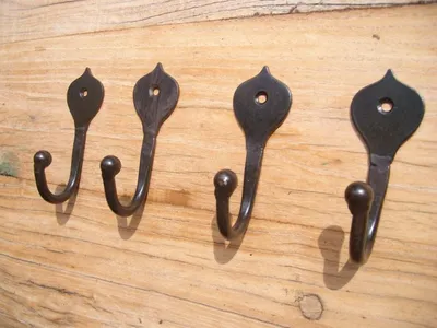 Produktbild von Haken-Set (4 Stück) geschmiedete Haken Wandhaken Eisen massiv