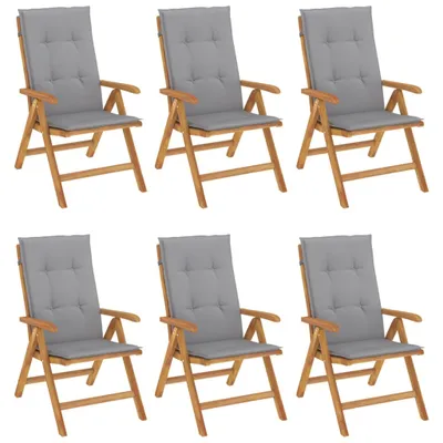 Immagine prodotto di vidaXL Sedie da giardino con cuscini 6 pz. Legno massiccio di teak