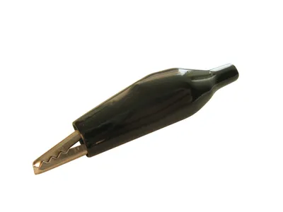 Produktbild von Krokodilklemme, 33 mm, schwarz, Aufschub-Isolierung