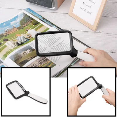 Productafbeelding van Hand Loep LED verlichting - 2x Vergroting - Vergrootglas slechtziende - Handloep - Inklapbaar Lees licht - Magnifier