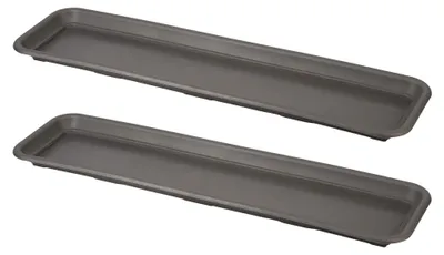 Produktbild von Rechteckige Blumenkastenuntersetzer, 50 cm, 2er Set, Pflanzenuntersetzer für Blumentöpfe und Pflanzkübel